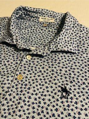 Chartwell Golf Country Club Peter Millar Summer Comfort Fish Print Polo Shirt XL